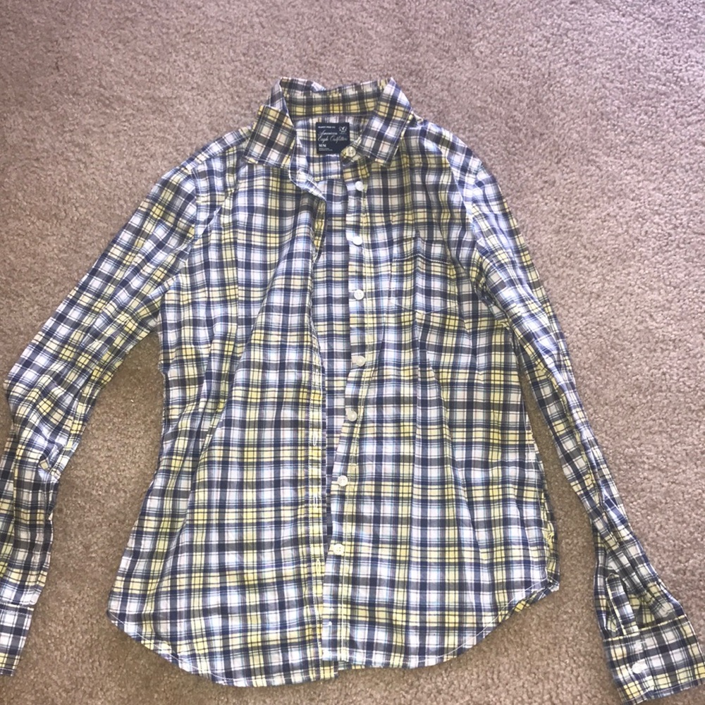 AE plaid button down shirt